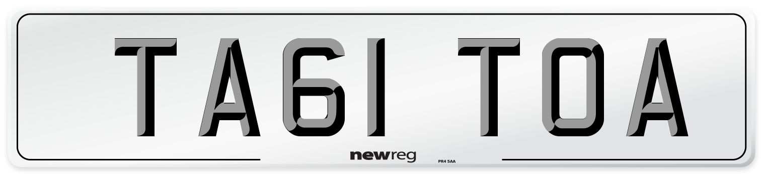 TA61 TOA Number Plate from New Reg